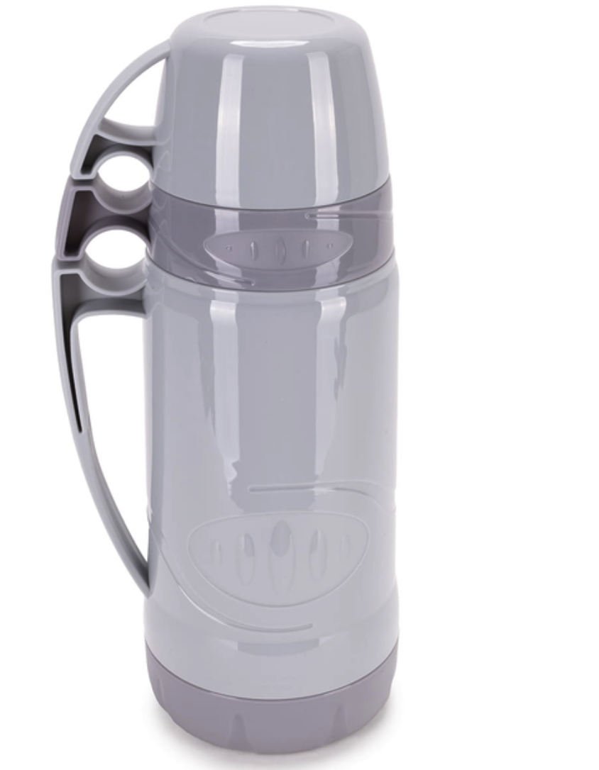 Термос Kamille Vizo со стеклянной колбой 1000 мл Серый (2031) - фото 3