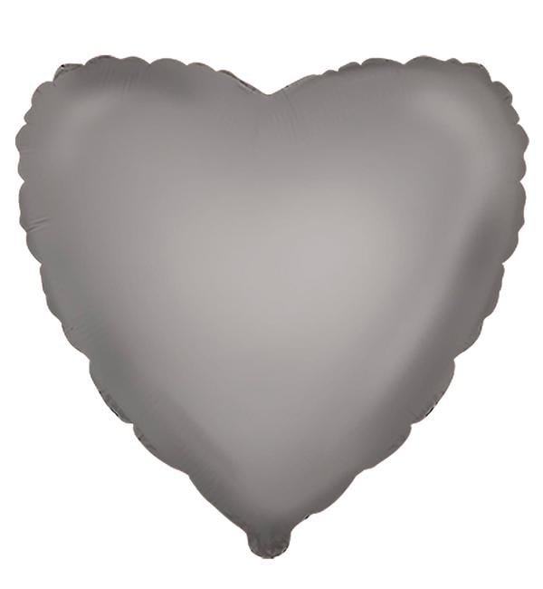 Воздушный шар Сердце 45 см Платина сатин (10321)