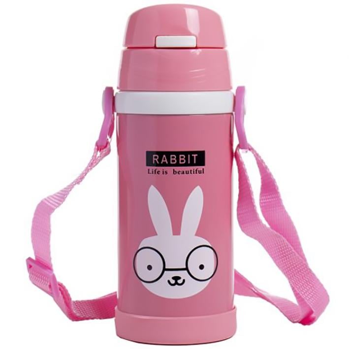 Термос-поилка с ремешком Stenson 500 мл Кролик (MMS-MT-2087)