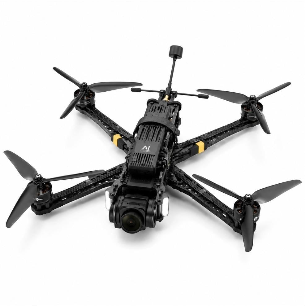 Дрон FPV 15" с гимбальной камерой и функцией отслеживания движений головы Дрон FPV 15" с гимбальной камерой и функцией отслеживания движений головы
