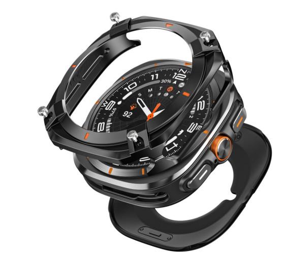 Чехол защитный Metal Screen Protector для Samsung Galaxy Watch Ultra Черный с оранжевым
