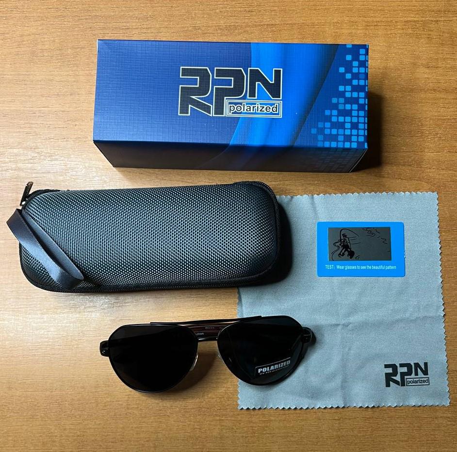 Солнцезащитные очки мужские Polaroid 2025 Aviator UV400 поляризационные антибликовые капля Smoke (7d790a42) - фото 2