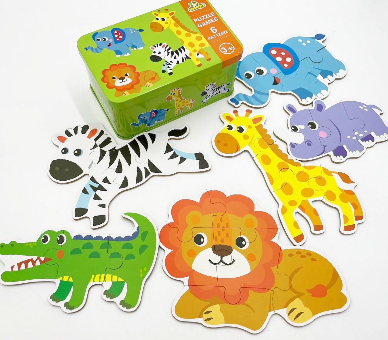 Пазлы для малышей 6в1 Дикие животные (58640)