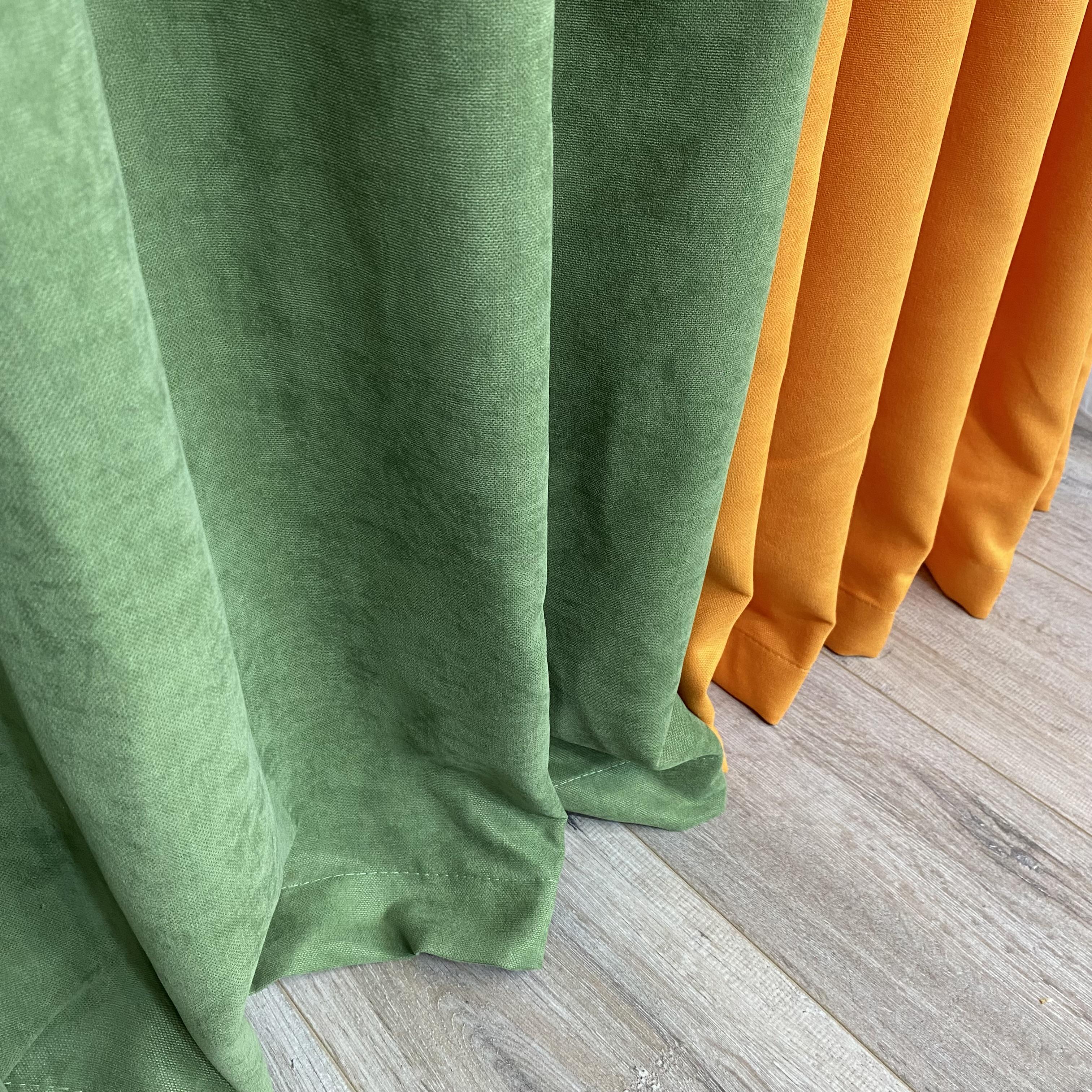 Шторы микровелюр TG Home Дуэт №450 1,50х2,70 м Зелено-оранжевый (450-586/207) - фото 7 Шторы микровелюр TG Home Дуэт №450 1,50х2,70 м Зелено-оранжевый (450-586/207) - фото 7