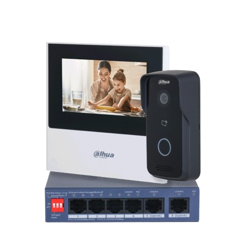 Видеодомофон Dahua КIT Lite 4,3" Wi-Fi PoE Белый (31153171)