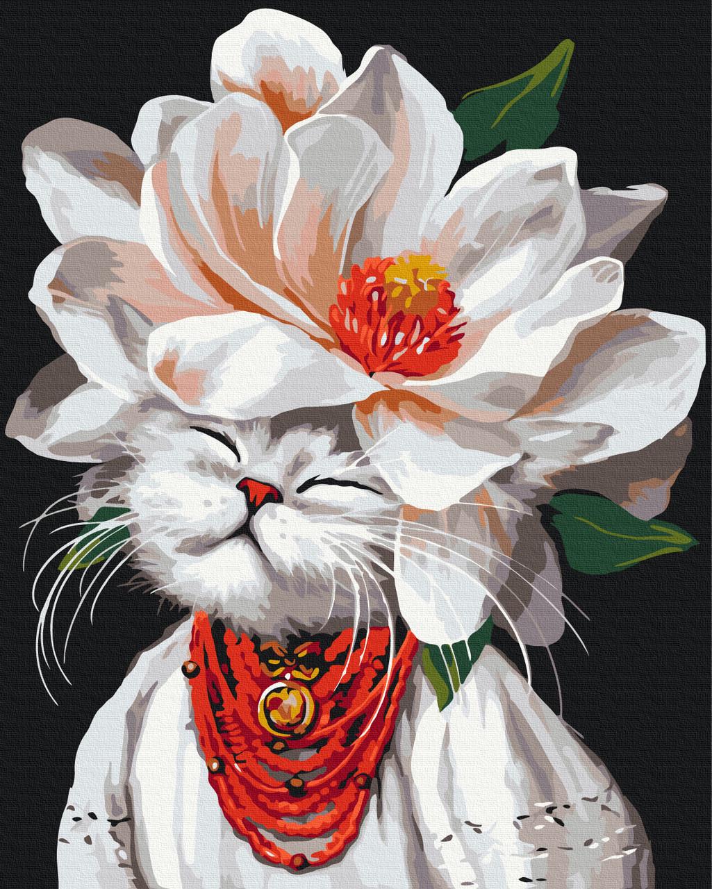 Картины по номерам Brushme Марианна Пащук "Кошка-магнолия" 40х50 см (BS54422) Картины по номерам Brushme Марианна Пащук "Кошка-магнолия" 40х50 см (BS54422)