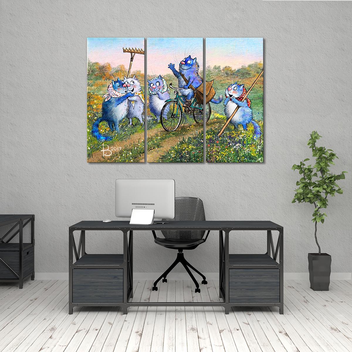 Модульная картина Воздыхание по почтальону 3 модуля 70x105 см