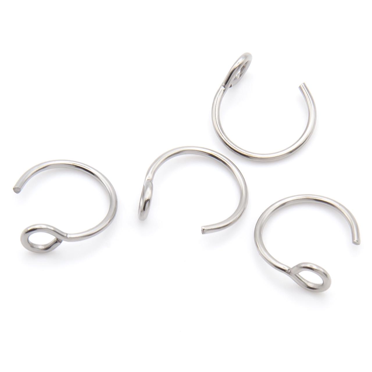 Серьга для пирсинга Полукольцо из нержавеющей стали 8х1 мм 1 шт. Платина (ПС8010н01)