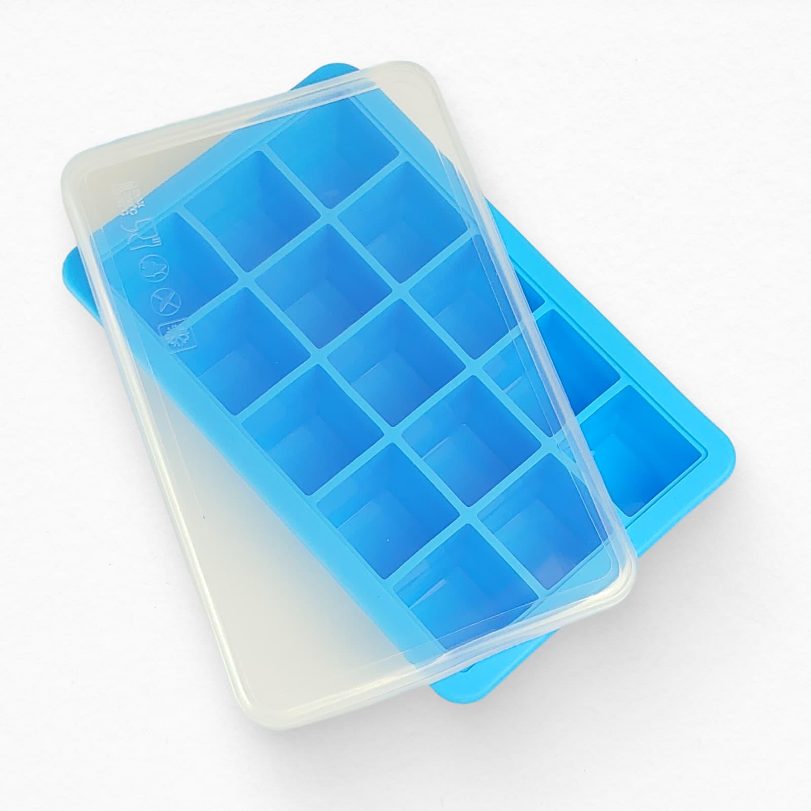 Форма для льда с крышкой Olin&Olin 15 кубиков по 33х33 мм Голубой (0981-M-15-SkyBlue) - фото 1 Форма для льда с крышкой Olin&Olin 15 кубиков по 33х33 мм Голубой (0981-M-15-SkyBlue) - фото 1