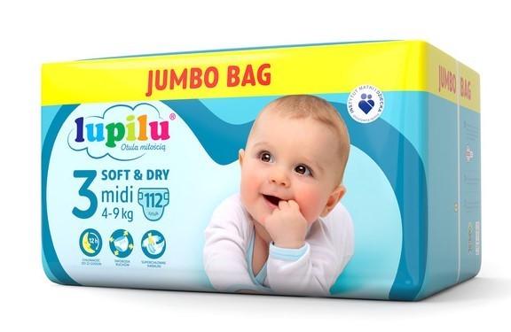 Підгузки дитячі Lupilu soft & dry Jumbobag р. 3 Midi/вага 4-9 кг 112 шт. (1678377237) - фото 3 Підгузки дитячі Lupilu soft & dry Jumbobag р. 3 Midi/вага 4-9 кг 112 шт. (1678377237) - фото 3