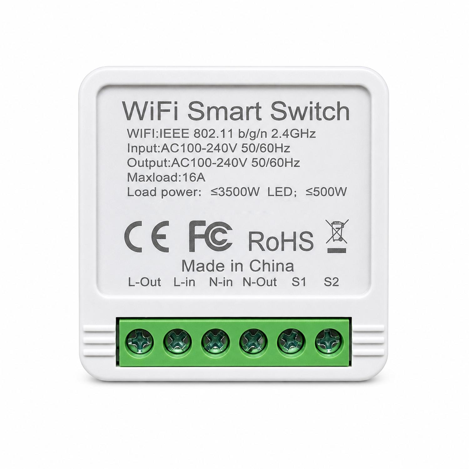 Выключатель умный WiFi мини Gamma таймер/голосовое управление 16A 230V совместим с eWeLink (KR2301)