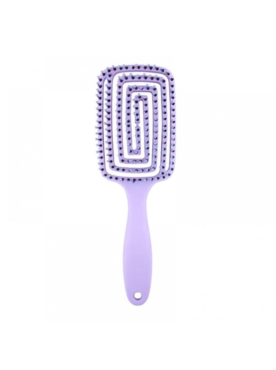 Щітка продувна для розплутування та укладання волосся феном прямокутна Фіолетовий (2622992638)
