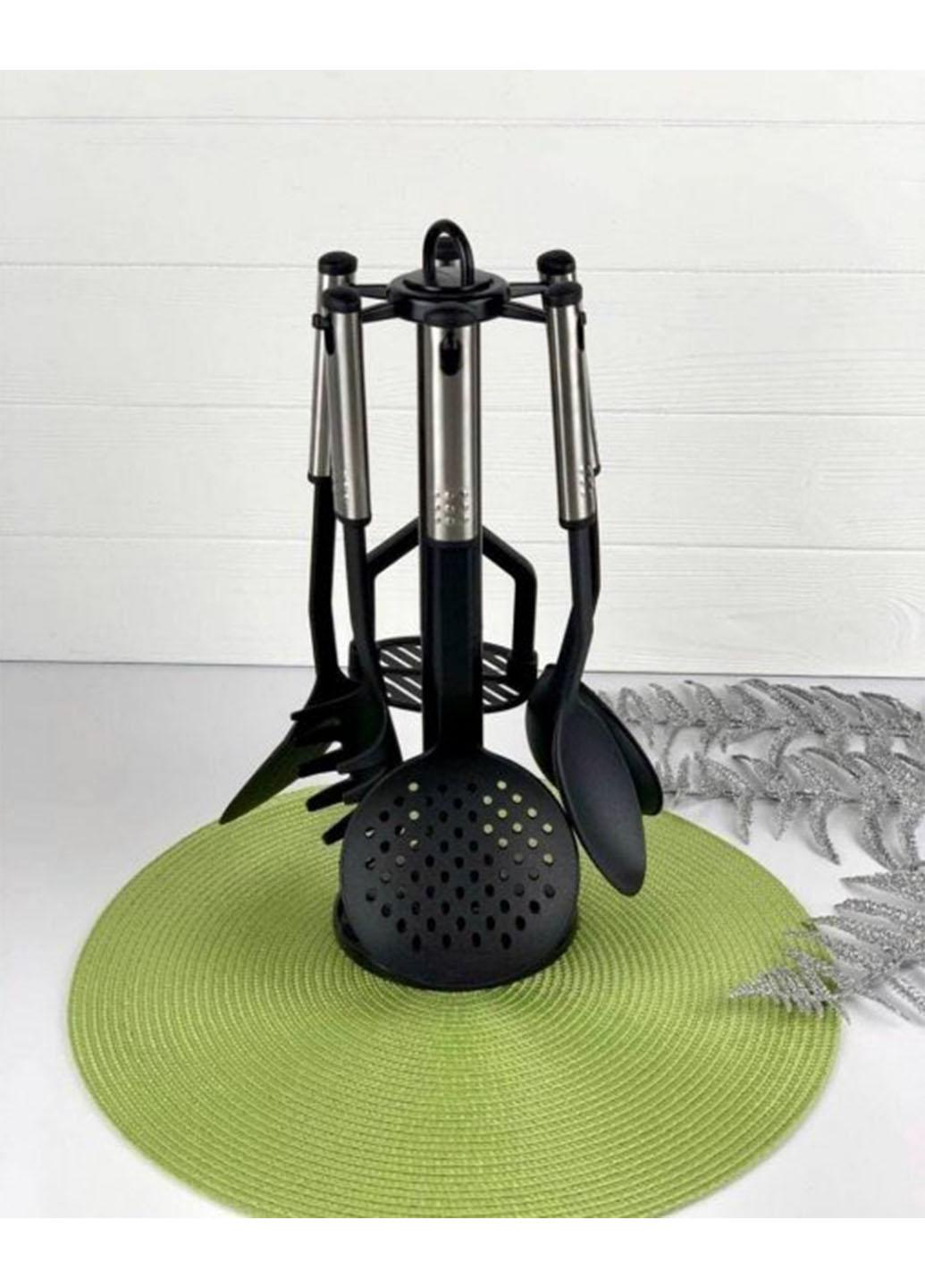 Набор кухонных принадлежностей Edenberg нейлон на подставке 7 пр. Серый (3606)