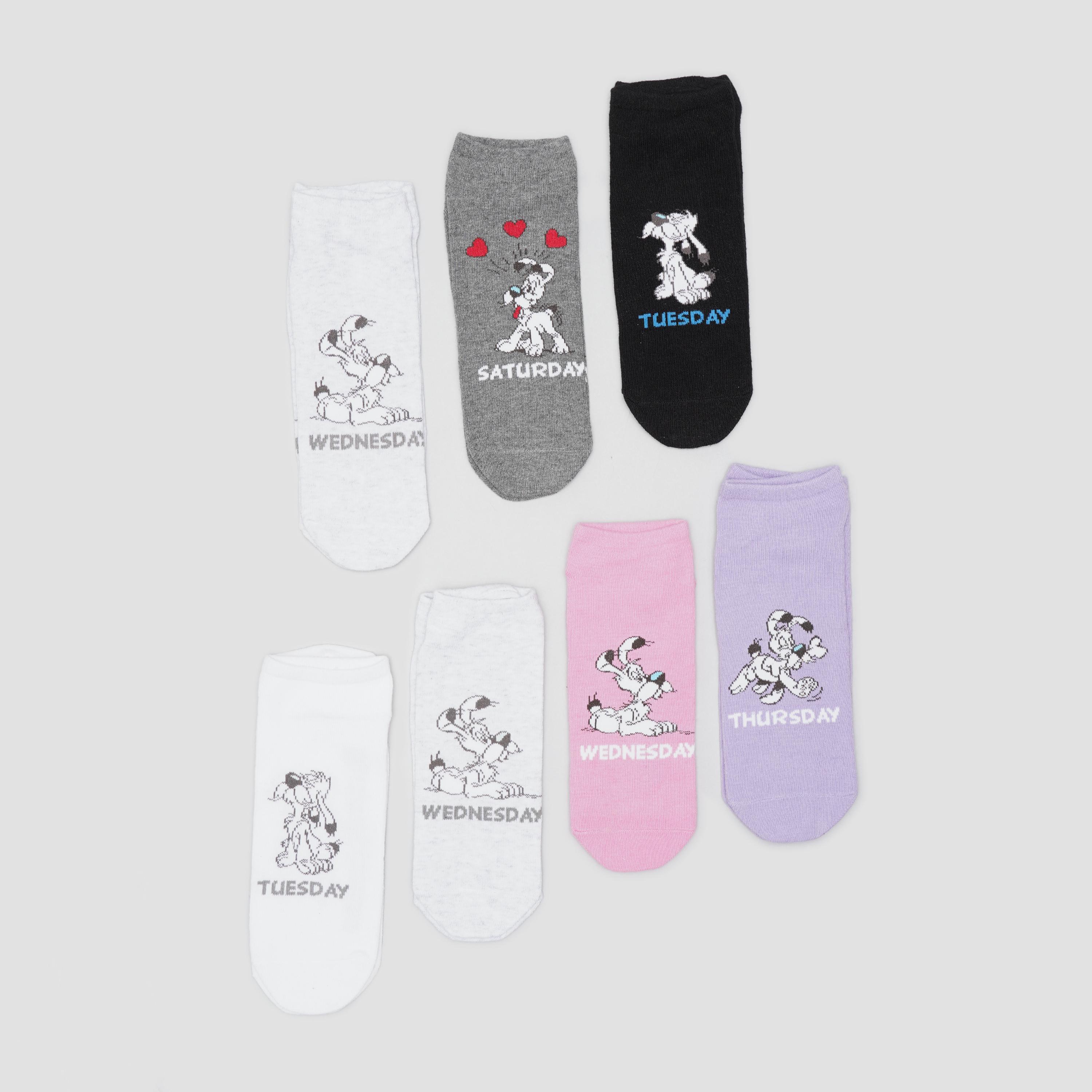 Носки C&A собачки 7 пар р. 39-42 Серый/Белый/Черный/Розовый (2809798402618)