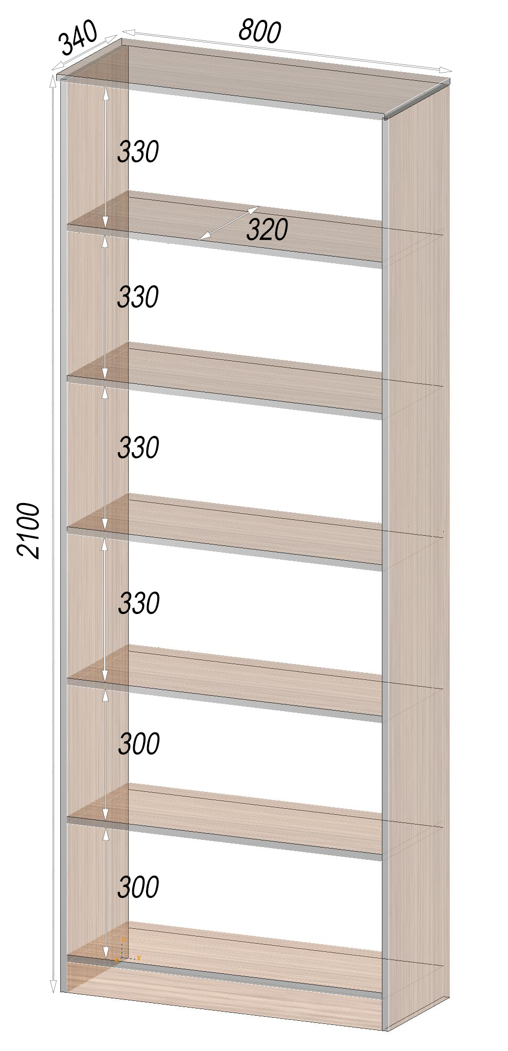 Стелаж ОС-1 800х340х2100 мм Білий - фото 3