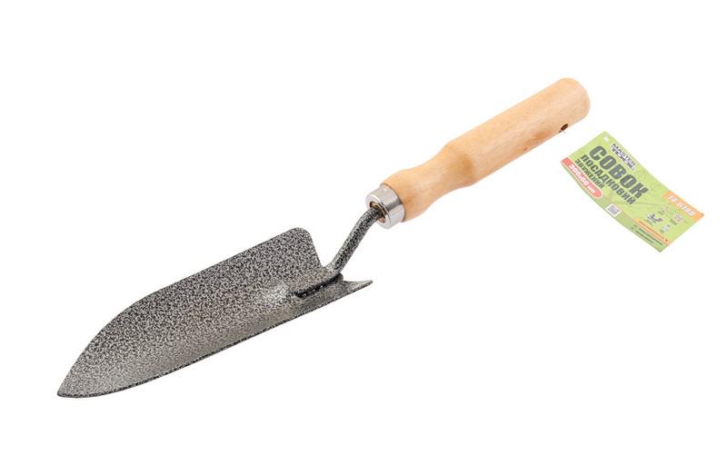 Совок посадковий Mastertool звужений з дерев'яною ручкою 300х60 мм (14-6188)