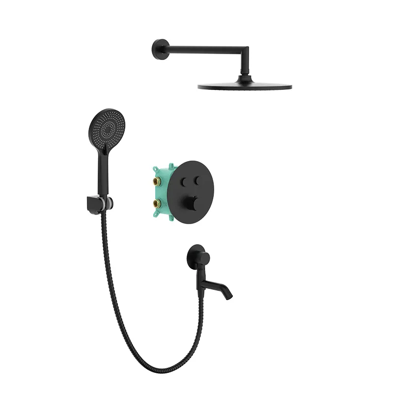 Душевая система встроенная с термостатом Koer KB-67012-05 Черный (KR4729)