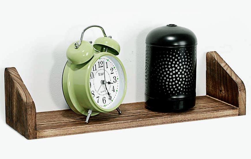 Полка настенная из дерева Мердека 42 см Сепия (НСП-426108)