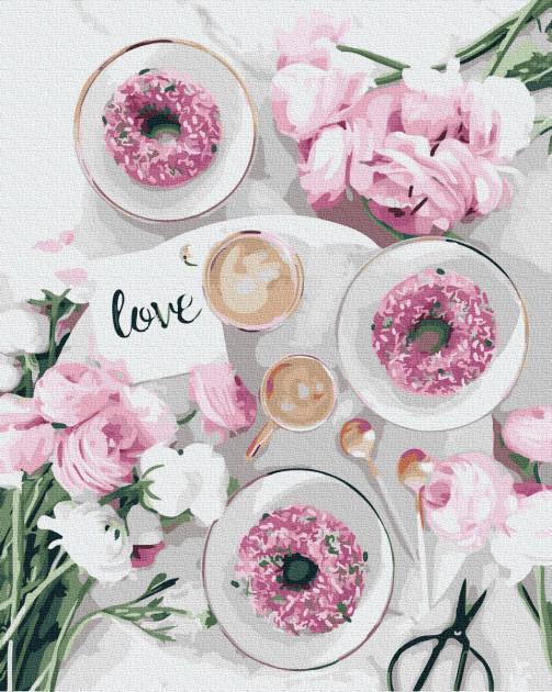 Картина по номерам Brushme "Ароматные пончики" 40х50 см (BK-GX34569)