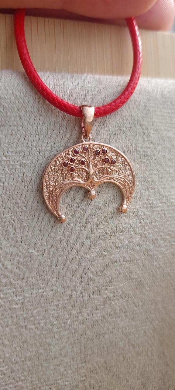 Підвіска срібна Лунниця з калиною та позолотою 925 проба (30156435) - фото 3 Підвіска срібна Лунниця з калиною та позолотою 925 проба (30156435) - фото 3