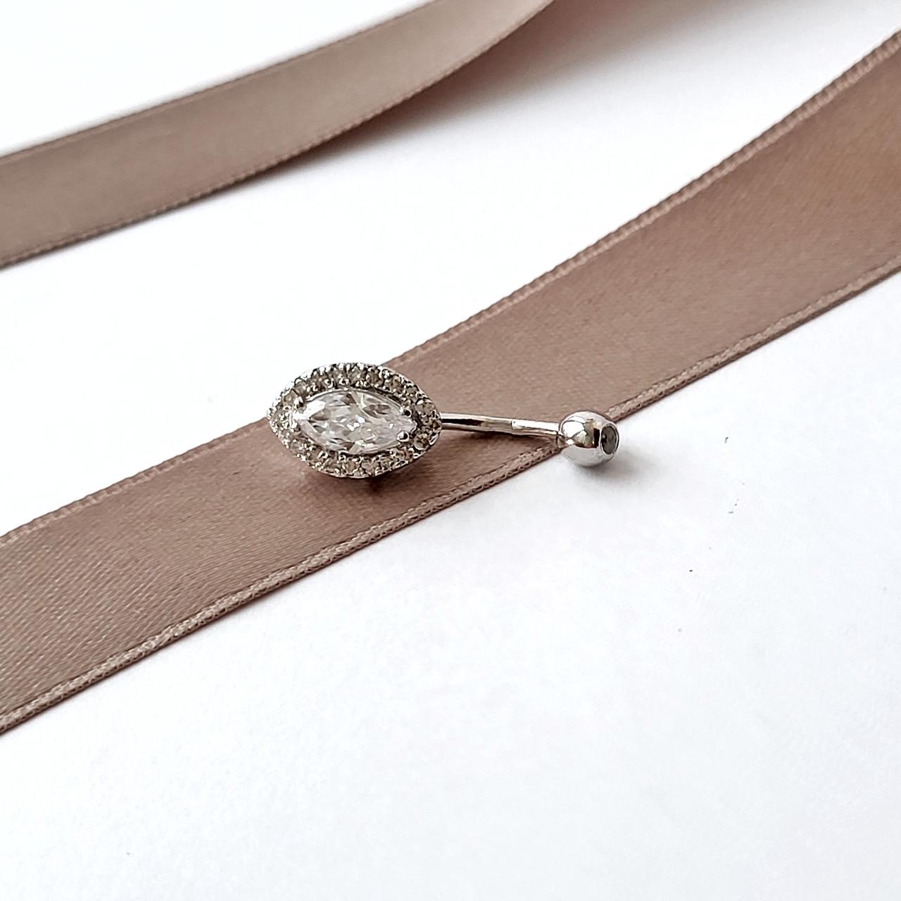 Пирсинг в пупок Маркиз с белыми камнями серебро 925 пробы 1,60 г (607434р) - фото 5 Пирсинг в пупок Маркиз с белыми камнями серебро 925 пробы 1,60 г (607434р) - фото 5