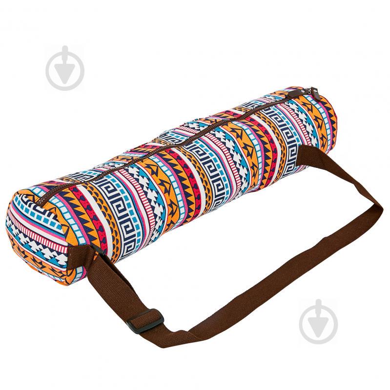 Сумка для йога коврика Yoga bag KINDFOLK FI-8365-1 размер 15смх65см Оранжевый-голубой