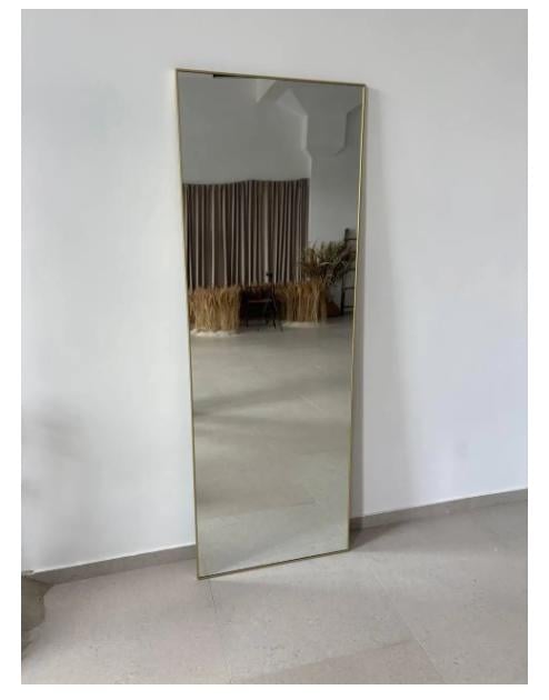 Дзеркало настінне в алюмінієвій рамі для передпокою 200х100 см Золотистий (29067274) - фото 2