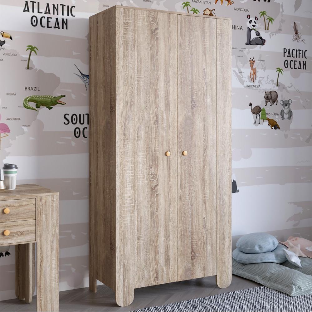Шкаф распашной двухдверный в детскую комнату Lion Инди 900х450х1900 мм Дуб сонома трюфель (Lion-041581)