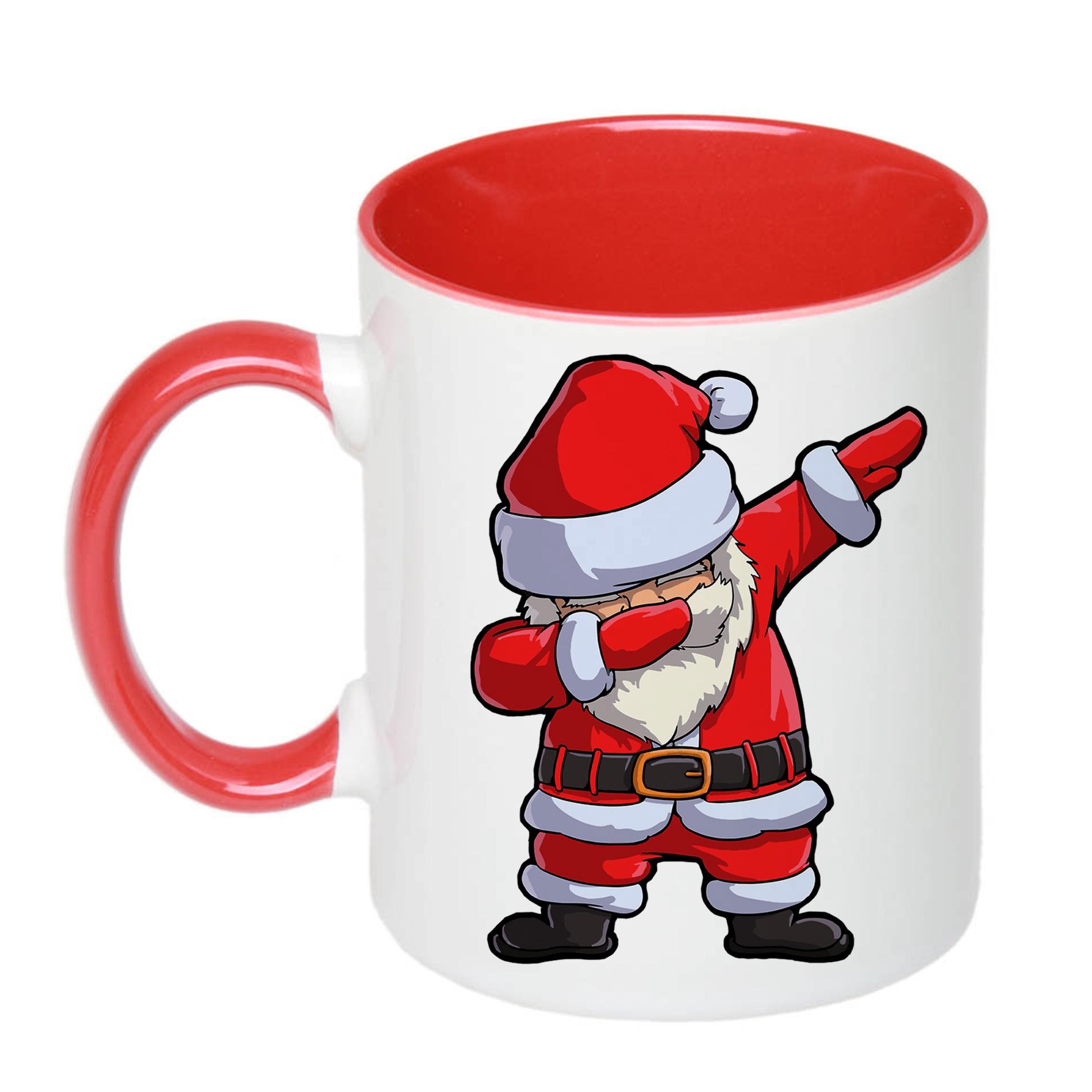 Чашка с новогодним принтом Санта "Санта-Клаус деб" 330 мл Красный (16634) - фото 2