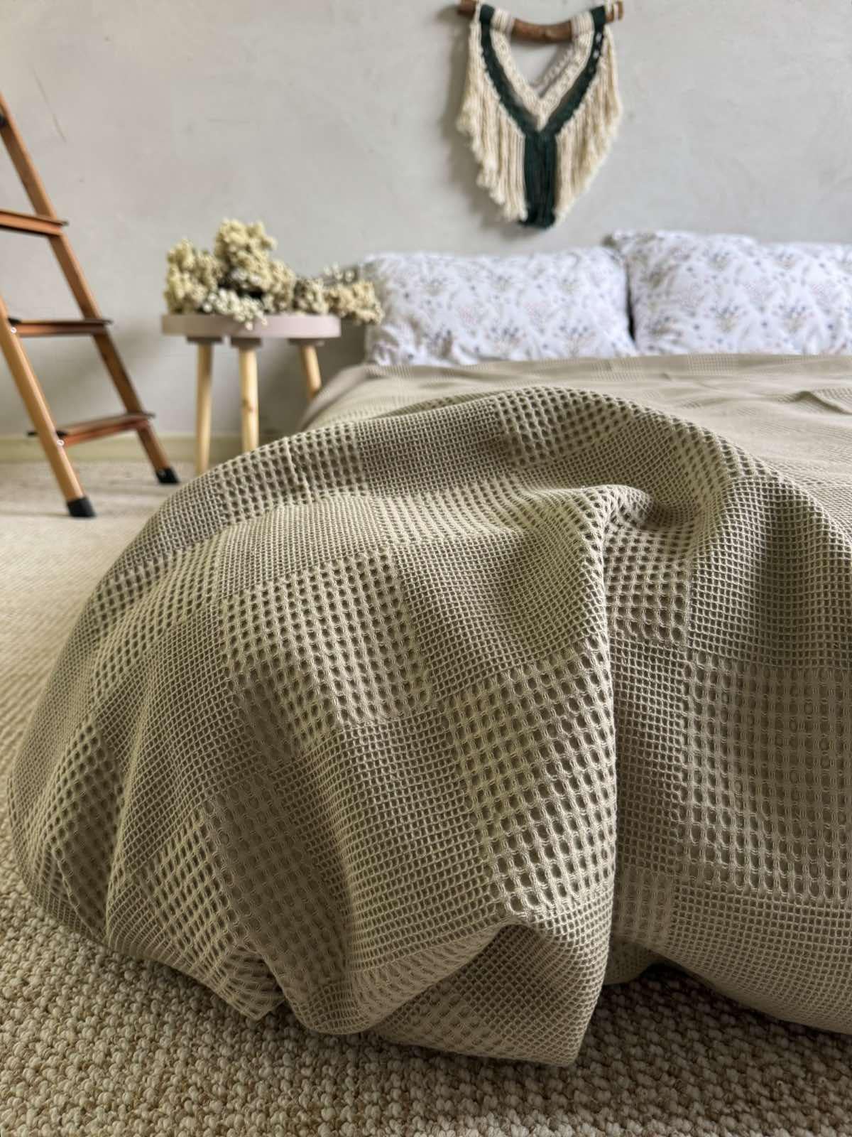 Покрывало хлопковое вафельное ZEINTEX Персия 160х210 см Ореховый (25045330)