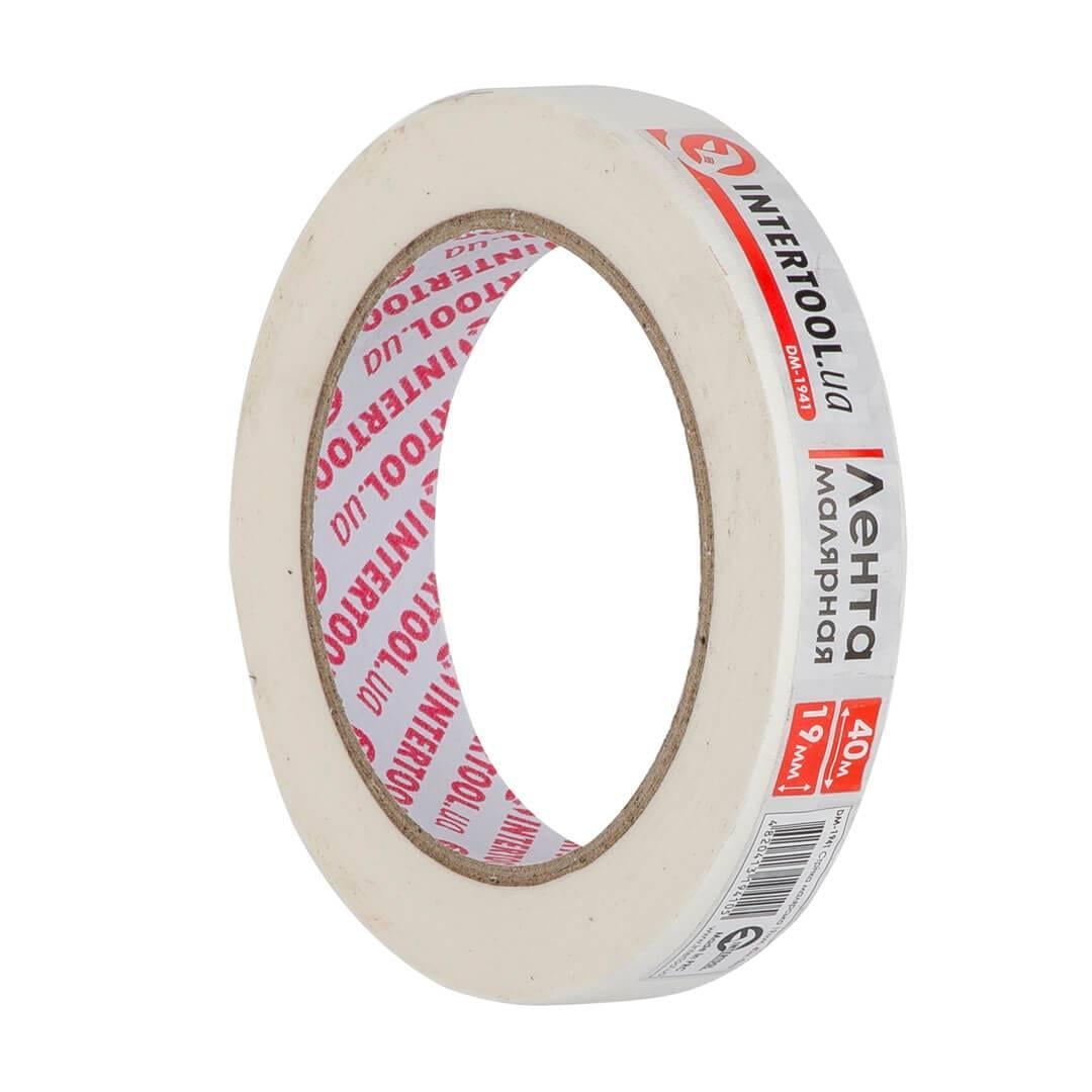 Малярная лента Intertool 19 мм 40 м Белый (DM-1941) Малярная лента Intertool 19 мм 40 м Белый (DM-1941)