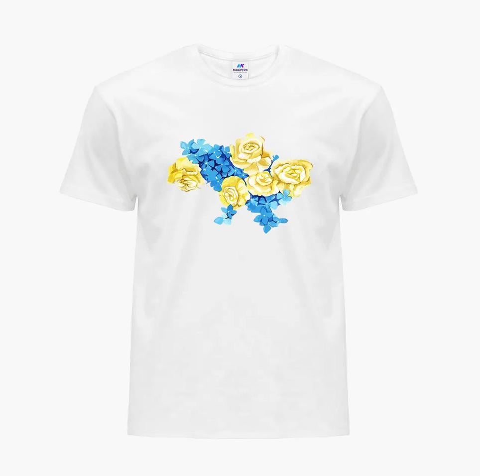 Футболка мужская "Цветущая Украина" S Белый (9223-3699)