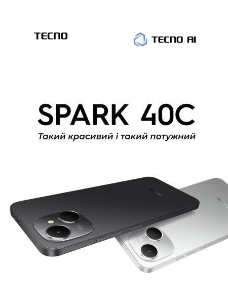 Смартфон Tecno Spark 40C KM4k 6,67" 4/128ГБ 2SIM 6000 мА•год Ink Black (4894947092459) - фото 6