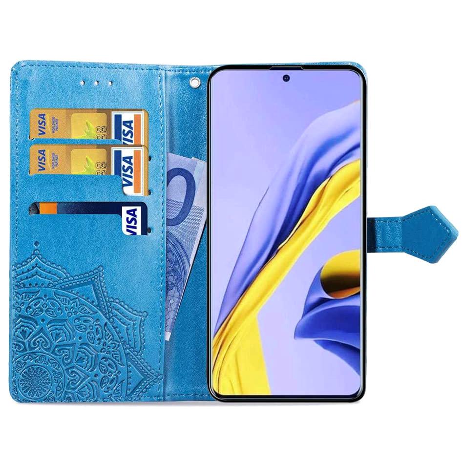 Кожаный чехол (книжка) Art Case с визитницей для Samsung Galaxy A71 Синий - фото 4