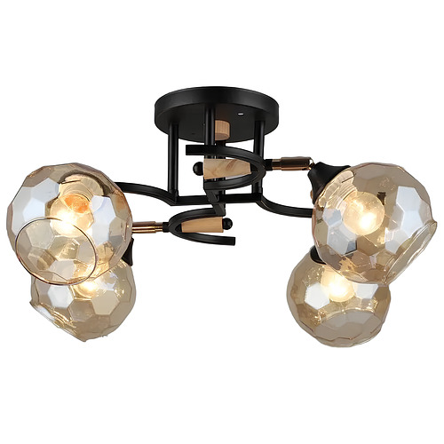 Люстра Svet на 4 поворотных плафона под лампу Е27 Золотой (SR-N4994/4 BK+WOOD) Люстра Svet на 4 поворотных плафона под лампу Е27 Золотой (SR-N4994/4 BK+WOOD)