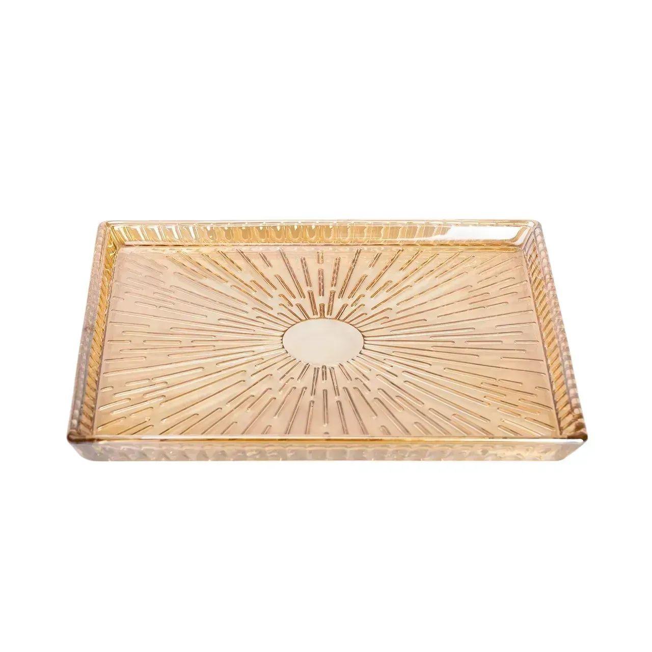 Блюдо для закусок стеклянное прямоугольное 24,5х20,5х2 см (HP-YH-54) - фото 3 Блюдо для закусок стеклянное прямоугольное 24,5х20,5х2 см (HP-YH-54) - фото 3