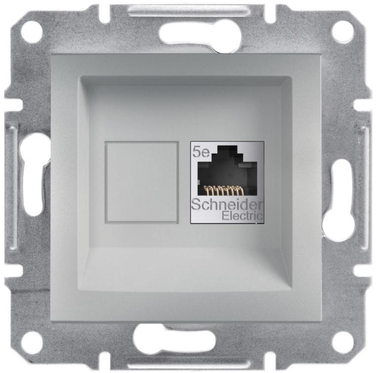 Розетка компьютерная Schneider Electric Asfora RJ45 STP 5E ABS Алюминий (EPH5000161)