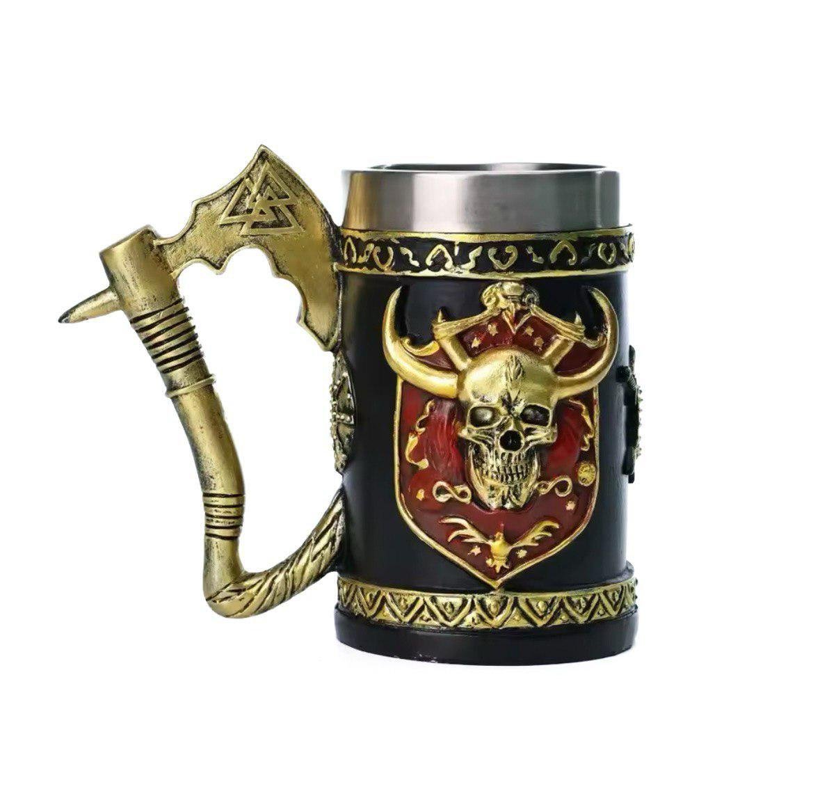 Чашка Пират с рогами и ручкой в ​​виде топора 500 мл