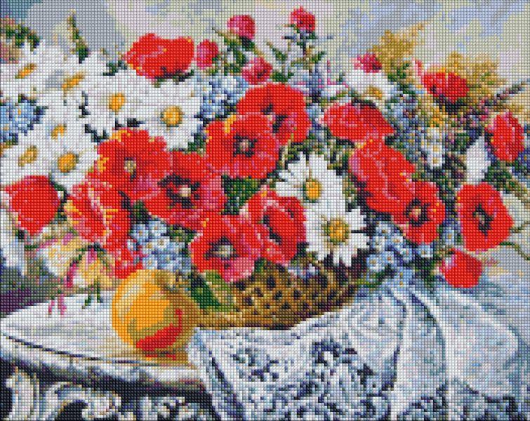 Алмазная мозаика Натюрморт с маками 40х50 см (AMO7329)