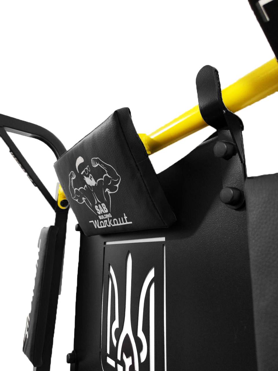 Турнік-бруси SAB Workout WО настінний розбірний з гербом з адаптивною спинкою для преса (0075) - фото 3