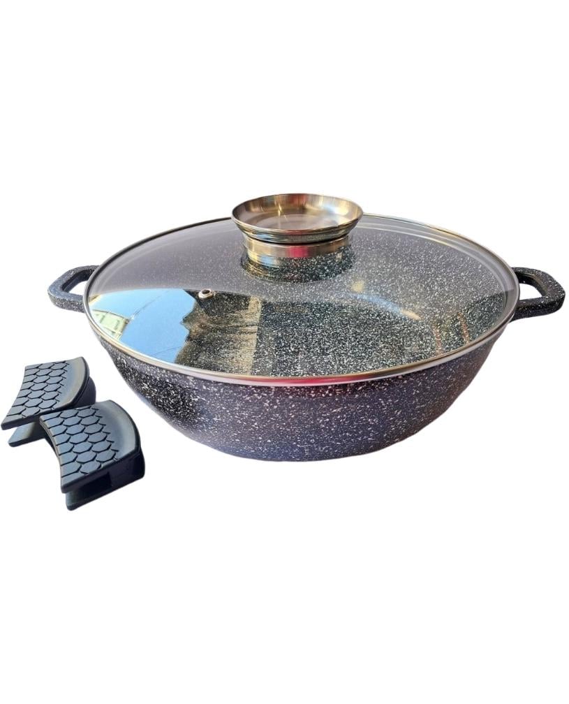 Сотейник Styleberg 1463 с мраморным покрытием 28 см 4,1 л Черный (1463)