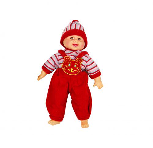 Пупс хохотун в полосатой кофте 40 см Красный (52548)