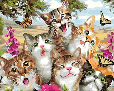 Картина по номерам Brushme Котики Селфи 40x50 см (BRM25935)