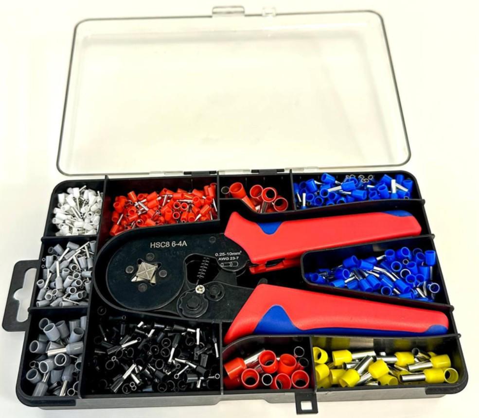 Кримпер HSC8-4A для опрессования штекера витой пары 4 кулачка и наконечники 1200 шт. в кейсе (726) - фото 5 Кримпер HSC8-4A для опрессования штекера витой пары 4 кулачка и наконечники 1200 шт. в кейсе (726) - фото 5