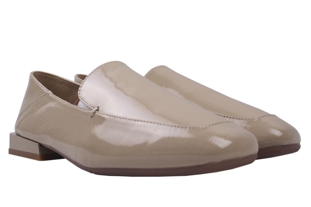 Туфлі Berkonty на низькому ходу жіночі з лакової шкіри р. 39 Бежевий (237-20 DTC)