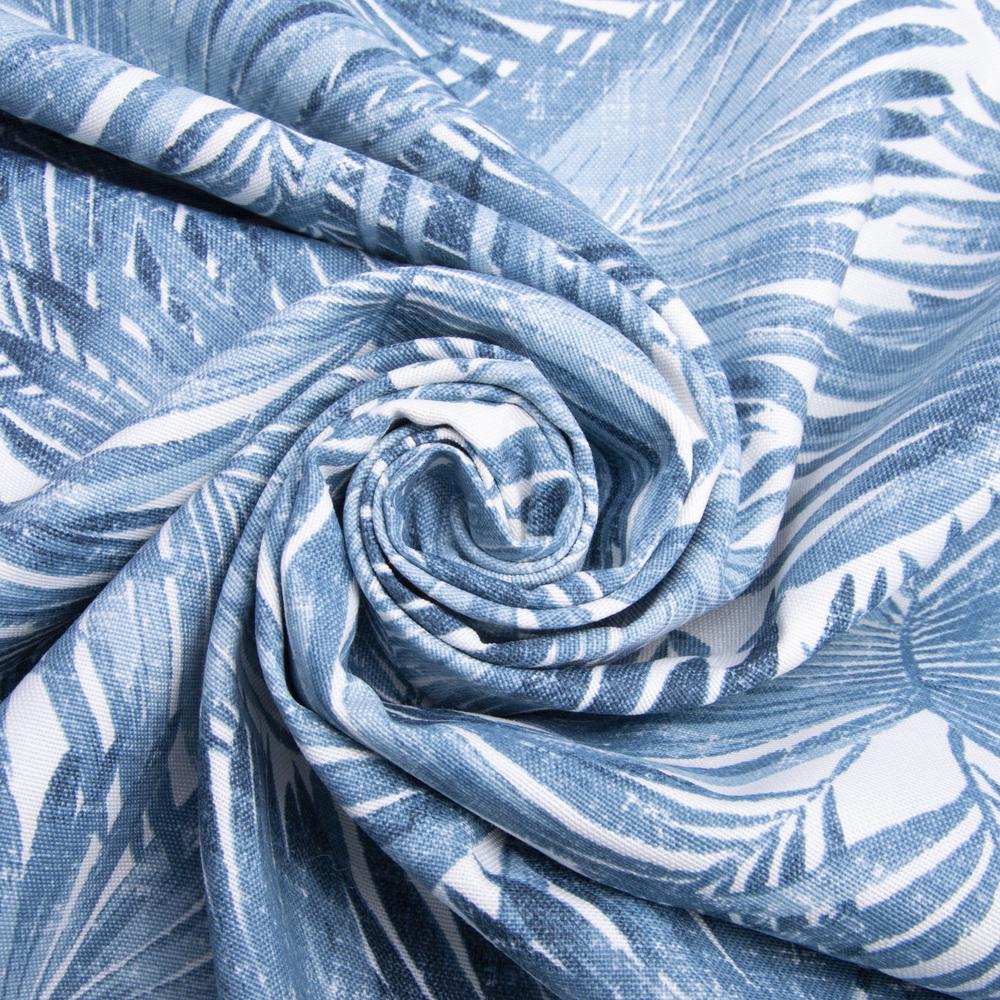 Тканина декоративна для скатертин V-9 Папороть з водовідштовхувальним просоченням Денім (24090)