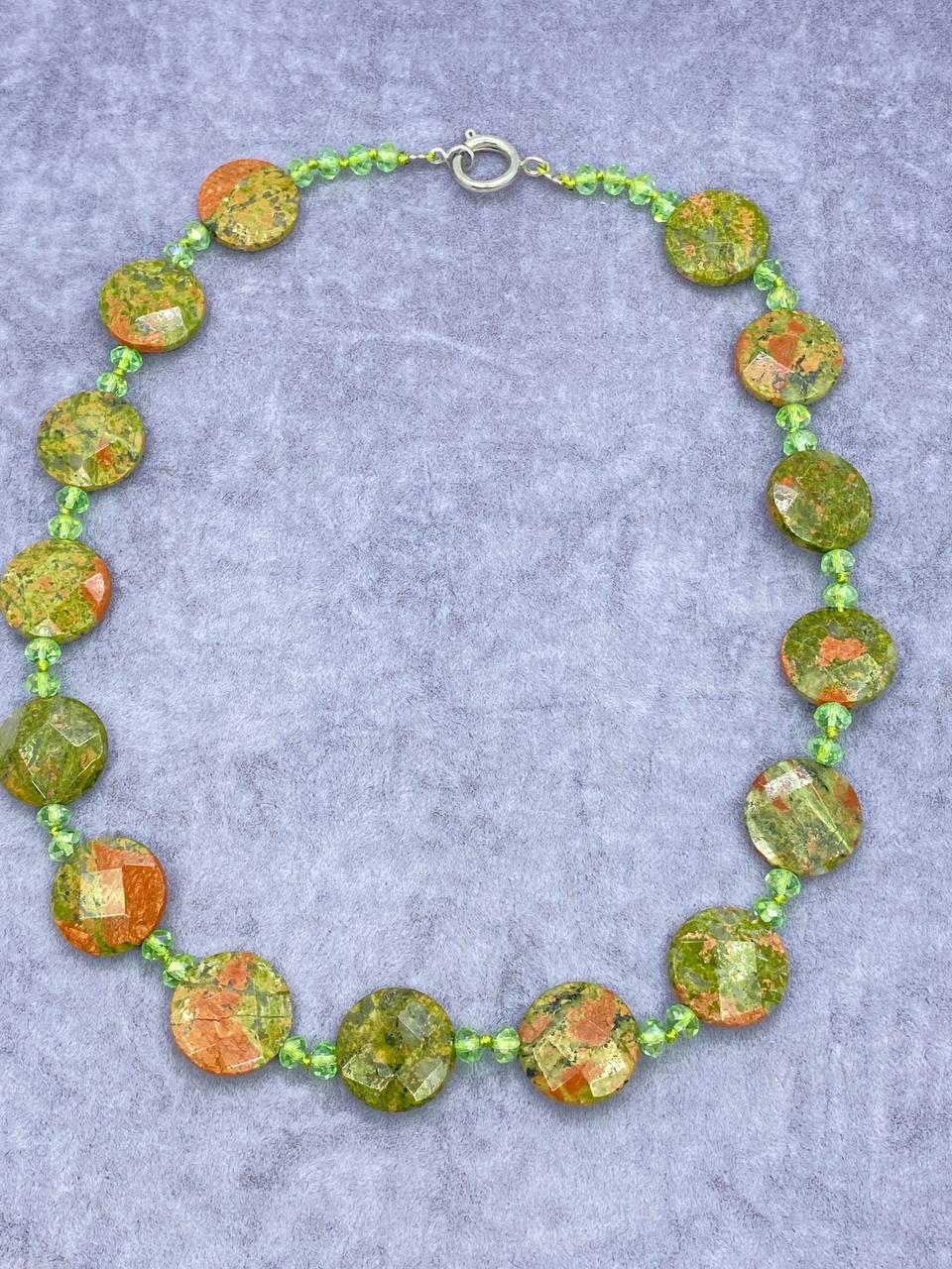 Бусы яшма 50 см Зеленый (689)