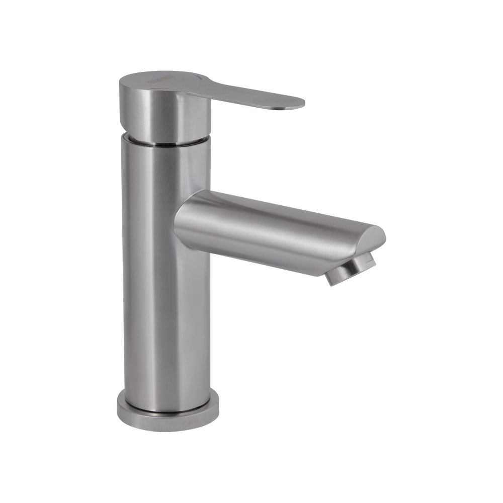 Змішувач для раковини низький Brinex Pure 001F k35 Nickel (513594#)