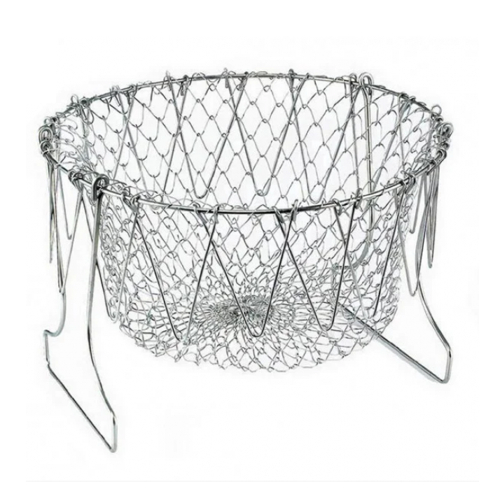 Складна решітка-друшляк Magic Kitchen Chef Basket Сріблястий (1117380959)