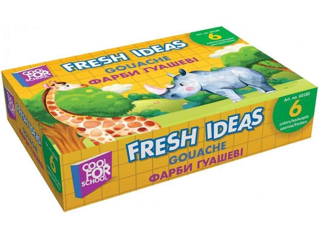 Краска гуашевая COOLFORSCHOOL CF60180 6 цветов Fresh Ideas (1052707)